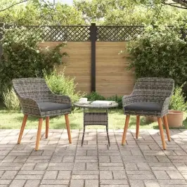 Dārza Krēsls 2 Pcs Pelēka 55 X 62.5 X 82Cm Poliratāns Vidaxl