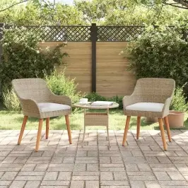 Dārza Krēsls Ar Spilvenu 2 Pcs Bēša 55 X 62.5 X 82Cm Poliratāns Vidaxl