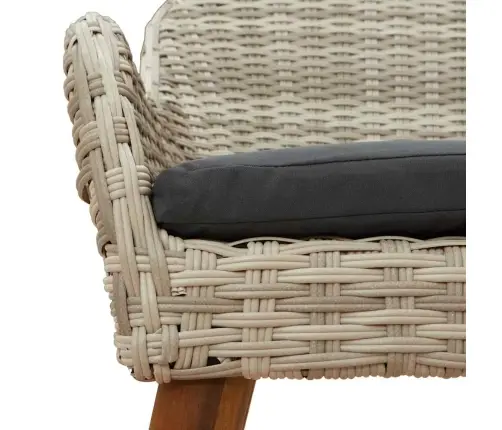 Dārza Krēslu Komplekts Ar Spilveniem 2 Gabali Gaiši Pelēks Poliratan Vidaxl