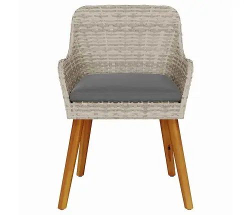 Dārza Krēslu Komplekts Ar Spilveniem 2 Gabali Gaiši Pelēks Poliratan Vidaxl