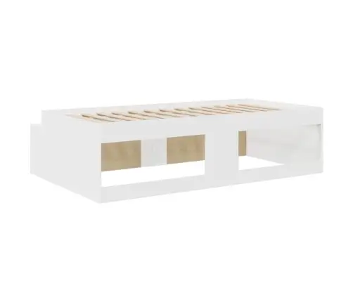 Lovos Rėmas Su Stalčių Balta 100 X 200 Cm Apdirbta Mediena