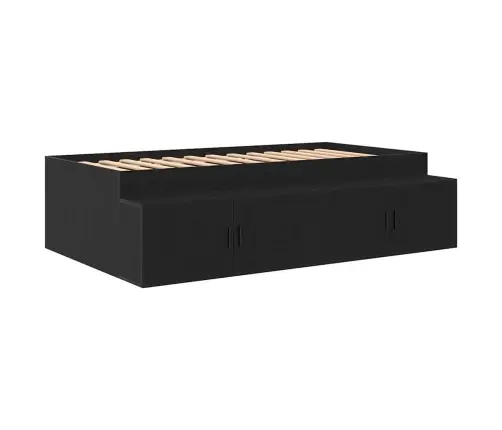 Uzglabāšanas Gultas Rāmis Melns Ozols 100X200 Cm Vidaxl