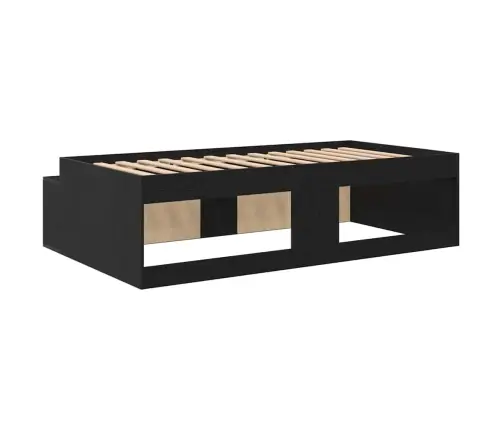 Uzglabāšanas Gultas Rāmis Melns Ozols 100X200 Cm Vidaxl