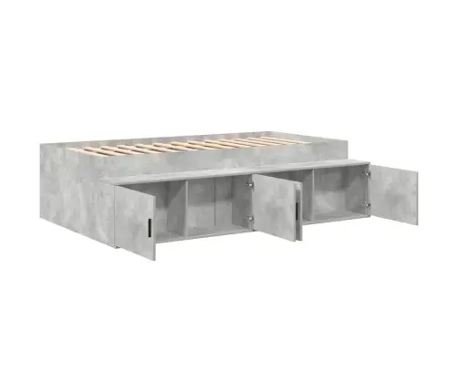 Lovos Rėmas Betono Pilka 100 X 200 Cm Apdirbta Mediena