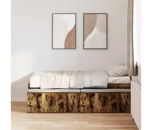 Uzglabāšanas Gultas Rāmis Dūmots Ozols 100X200 Cm Vidaxl