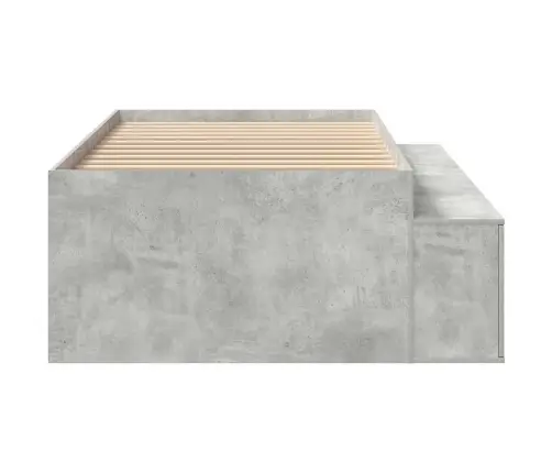 Gultas Rāmis Betona Pelēks 90 X 200 Cm Inženierijas Koks Vidaxl