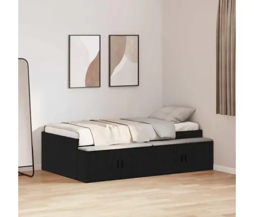 Voodi Raam Sahtliga Must Tamm 80 X 200 Cm Tehispuit