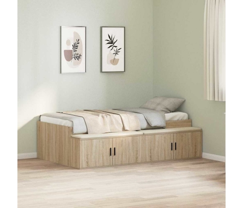 Voodi Hoiukohaga Raam Sonoma Tamm 80 X 200 Cm Tehispuit