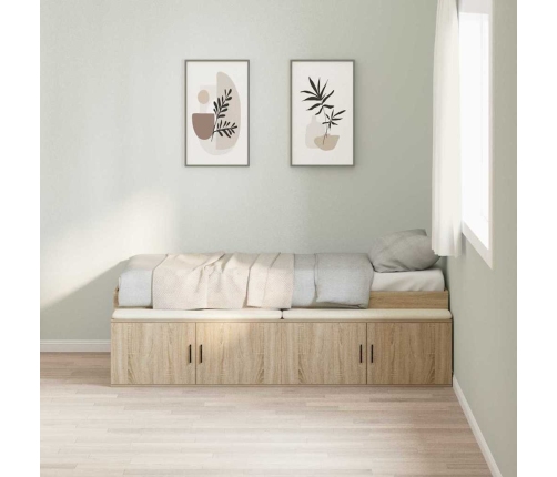 Voodi Hoiukohaga Raam Sonoma Tamm 80 X 200 Cm Tehispuit
