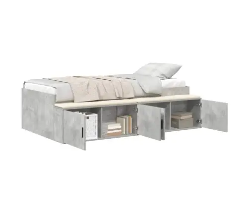 Uzglabāšanas Gultas Rāmis Betona Pelēks 80X200 Cm Vidaxl