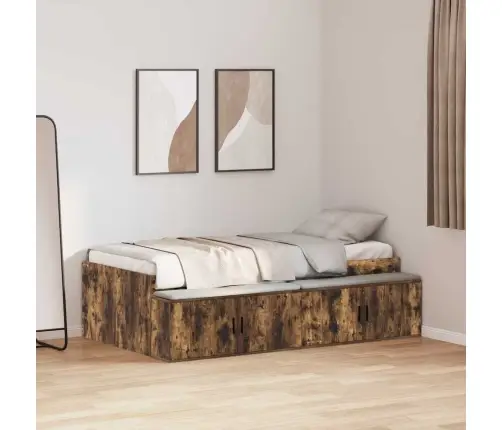 Uzglabāšanas Gultas Rāmis Dūmota Ozola 80X200 Cm Vidaxl