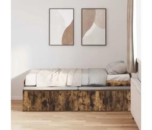 Uzglabāšanas Gultas Rāmis Dūmota Ozola 80X200 Cm Vidaxl