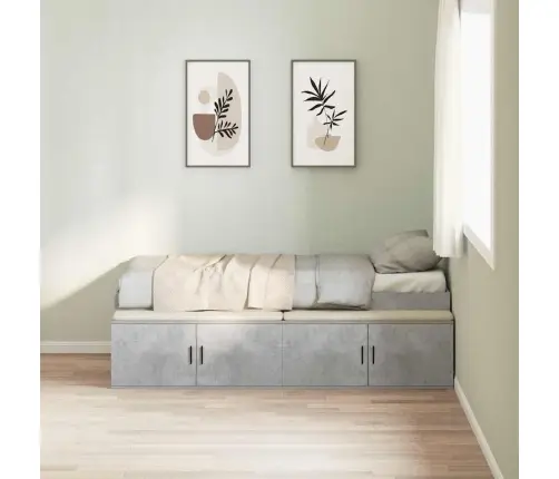 Uzglabāšanas Gultas Rāmis Betona Pelēks 90X190 Cm Vidaxl