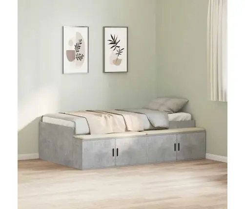 Uzglabāšanas Gultas Rāmis Betona Pelēks 90X190 Cm Vidaxl