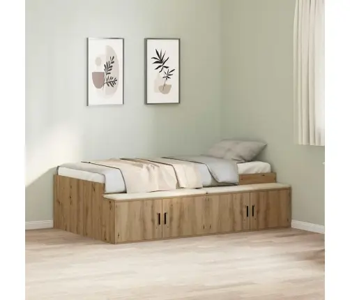 Uzglabāšanas Gultas Rāmis Artisānu Ozols 90X190 Cm Vidaxl