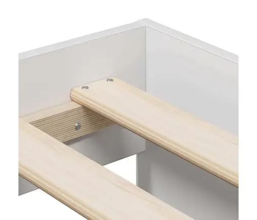 Lovos Rėmas Su Stalčių Balta 70 X 190 Cm Apdirbta Mediena