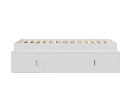 Lovos Rėmas Su Stalčių Balta 70 X 190 Cm Apdirbta Mediena