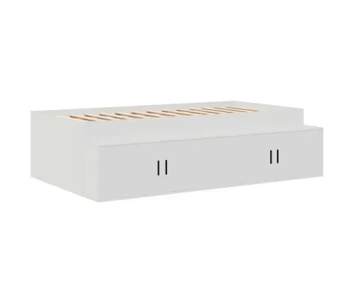 Lovos Rėmas Su Stalčių Balta 70 X 190 Cm Apdirbta Mediena