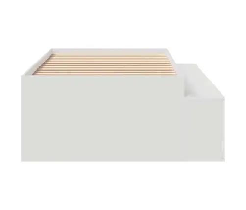 Lovos Rėmas Su Stalčių Balta 70 X 190 Cm Apdirbta Mediena