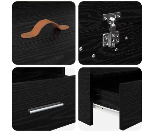 Voodi Raam Peaga Sahtliga Must Tamm 100 X 200 Cm Tehispuit