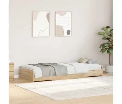 Gultas Ar Uzglabāšanas Vietu Ar Atvilktni Sonoma Ozols 100 X 200 Cm