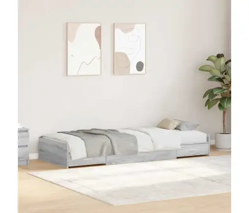 Lovos Rėmas Pilkas Sonoma 90 X 200 Cm Apdirbta Mediena