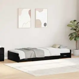 Gultas Ar Uzglabāšanas Vietu Melns Ozolkoks 80 X 200 Cm Vidaxl Gultas Ar Uzglabāšanas Vietu Melns Ozolkoks 80 X 200 Cm Vidaxl