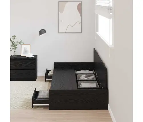 Lovos Rėmas Juodas Ąžuolas 80 X 200 Cm Apdirbta Mediena