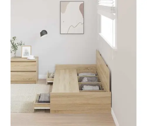 Lovos Rėmas Sonoma Ąžuolas 80 X 200 Cm Apdirbta Mediena