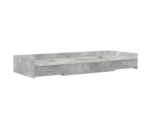 Gultas Ar Uzglabāšanas Vietu Ar Atvilktni Betona Pelēks 80 X 200 Cm Gultas Ar Uzglabāšanas Vietu Ar Atvilktni Betona Pelēks 80 X 200 Cm