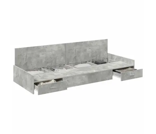 Gultas Ar Uzglabāšanas Vietu Ar Atvilktni Betona Pelēks 80 X 200 Cm Gultas Ar Uzglabāšanas Vietu Ar Atvilktni Betona Pelēks 80 X 200 Cm