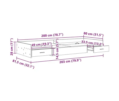 Gultas Ar Uzglabāšanas Vietu Ar Atvilktni Betona Pelēks 80 X 200 Cm Gultas Ar Uzglabāšanas Vietu Ar Atvilktni Betona Pelēks 80 X 200 Cm