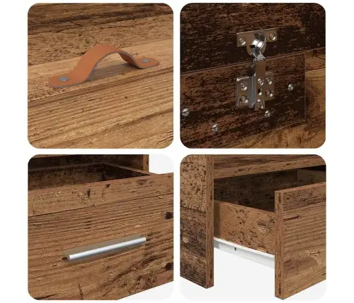 Gultas Ar Uzglabāšanas Vietu Vecs Koks 80 X 200 Cm Inženierijas Koks