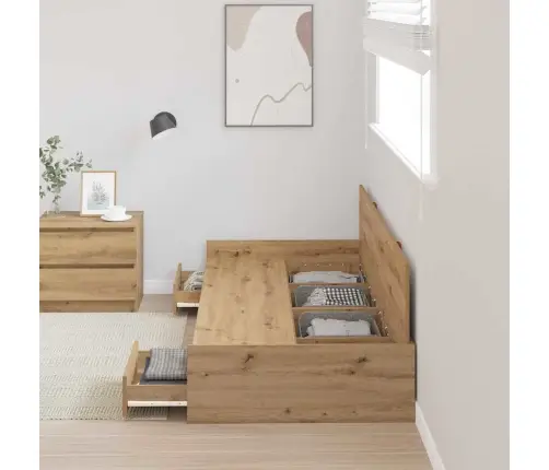 Gultas Ar Uzglabāšanas Vietu Ar Atvilktni Artisānā Ozols 75 X 190 Cm