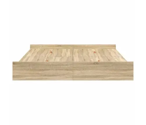 Voodi Hoiukohaga Raam Peaga Sonoma Tamm 200 X 200 Cm Tehispuit