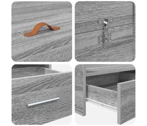 Gultas Ar Uzglabāšanas Vietu Pelēka Sonomas Ozola 200 X 200 Cm Vidaxl