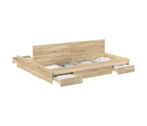 Lova Su Daiktų Laikymo Vieta Sonoma Ąžuolas 180 X 200 Cm