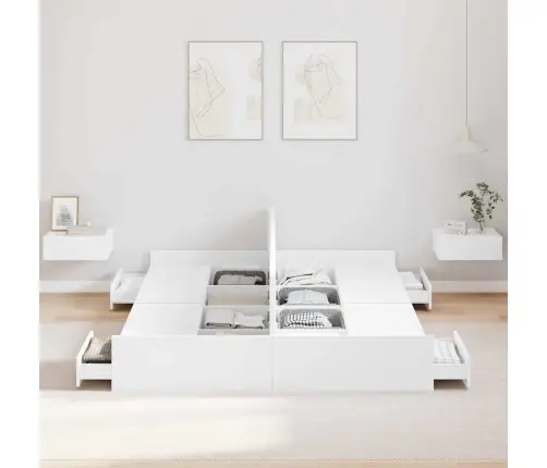 Lova Su Daiktų Laikymo Vieta Su Galvūgalio Balta 150 X 200 Cm