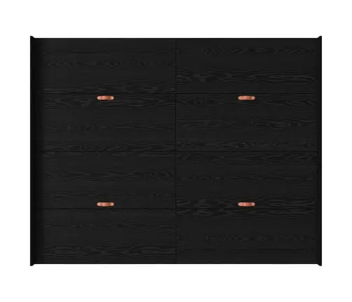 Gultas Ar Uzglabāšanas Vietu Melns Ozols 140 X 200 Cm Vidaxl