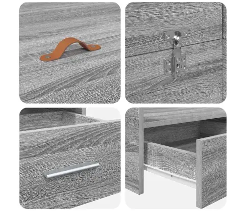 Gultas Ar Uzglabāšanas Vietu Pelēka Sonomas Ozola 140 X 200 Cm Vidaxl