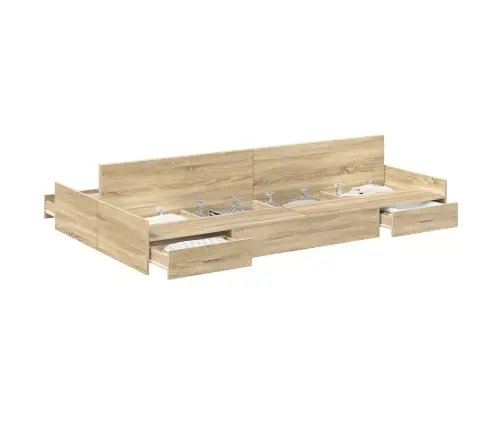 Lova Su Daiktų Laikymo Vieta Sonoma Ąžuolas 120 X 200 Cm