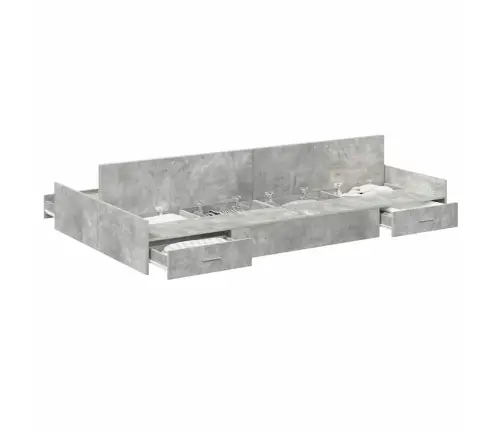 Gultas Ar Uzglabāšanas Vietu Betona Pelēka 120 X 200 Cm Vidaxl