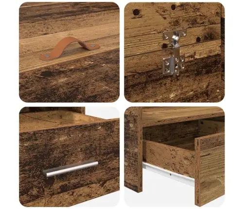 Gultas Ar Uzglabāšanas Vietu Vecs Koks 120 X 200 Cm Koks Vidaxl