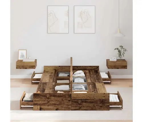 Gultas Ar Uzglabāšanas Vietu Vecs Koks 120 X 200 Cm Koks Vidaxl