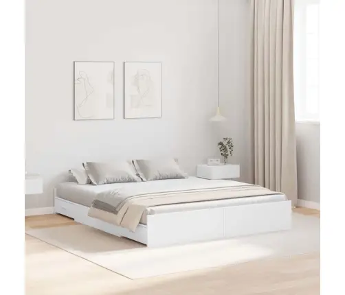 Gultas Ar Uzglabāšanas Vietu Ar Atvilktni Ar Galvas Klāju Ar Uzglabāšanu Balts 135 X 190 Cm Vidaxl