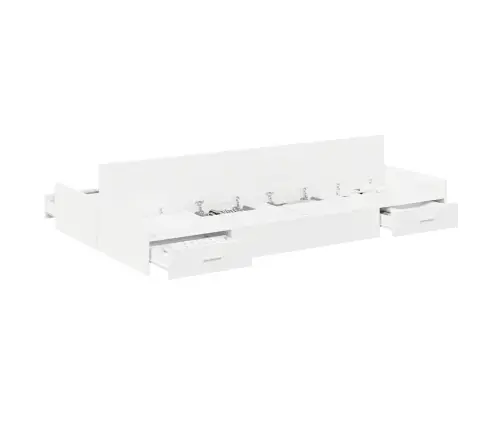 Gultas Ar Uzglabāšanas Vietu Ar Atvilktni Ar Galvas Klāju Ar Uzglabāšanu Balts 120 X 190 Cm Vidaxl