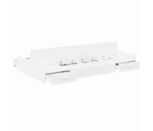 Gultas Ar Uzglabāšanas Vietu Ar Atvilktni Ar Galvas Klāju Ar Uzglabāšanu Balts 120 X 190 Cm Vidaxl