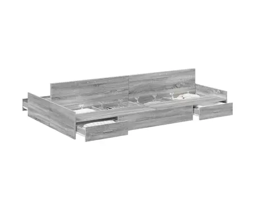 Lova Su Daiktų Laikymo Vieta Pilkas Sonoma 120 X 190 Cm