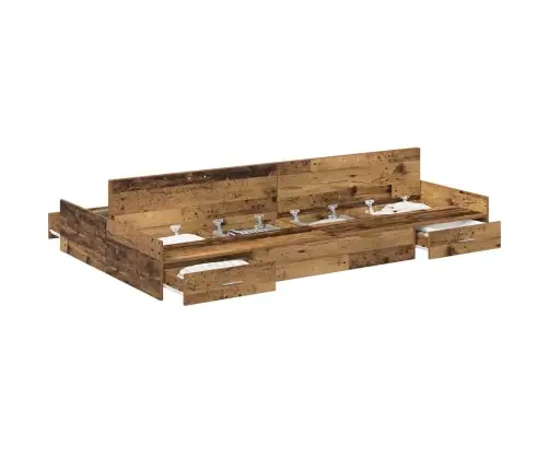 Uzglabāšanas Gultas Rāmis No Veca Koka, 120 X 190 Cm, Inženieru Koks Vidaxl