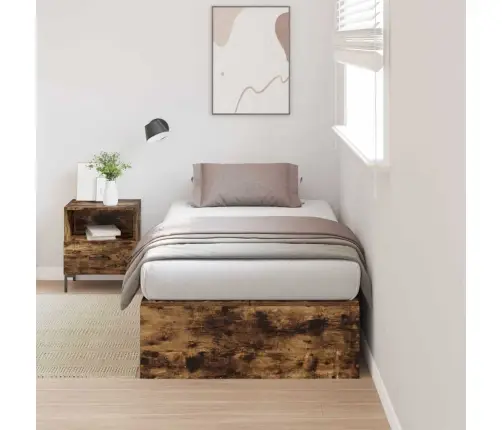 Lova Su Daiktų Laikymo Vieta Rūkyta Ąžuolas 80 X 200 Cm